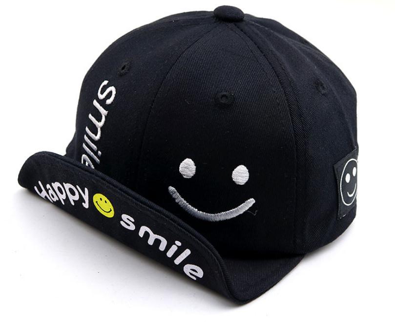 Kids Baseball Caps Smiling Face Design