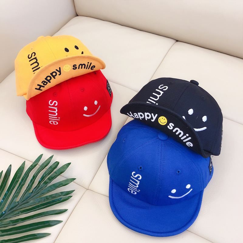 Kids Baseball Caps Smiling Face Design Kids Baseball Caps Smiling Face Design