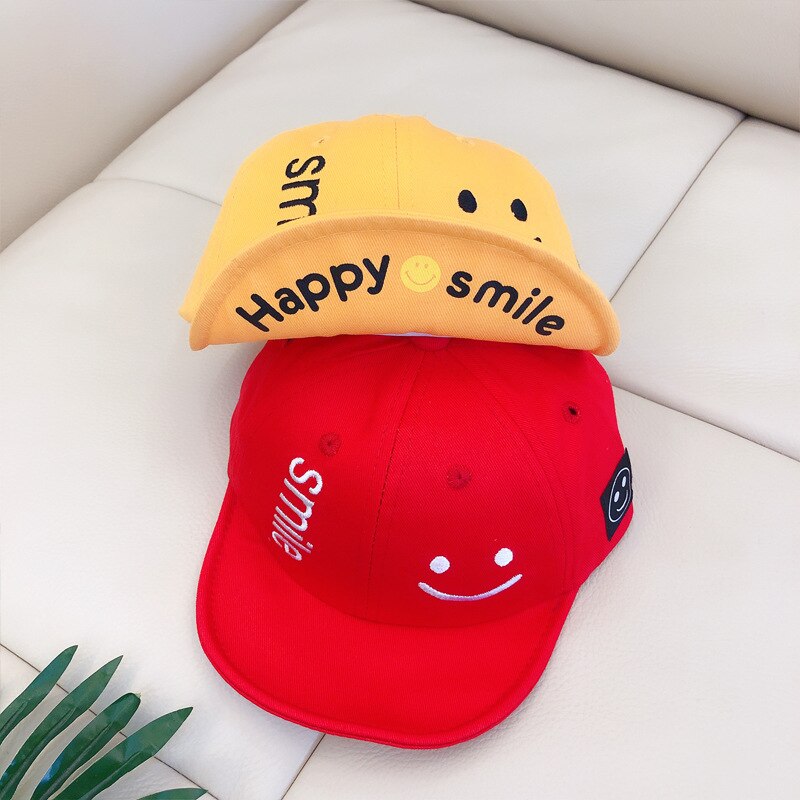 Kids Baseball Caps Smiling Face Design Kids Baseball Caps Smiling Face Design