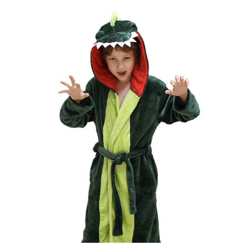 Kids Bath Towels Hooded Polyester Bathrobes