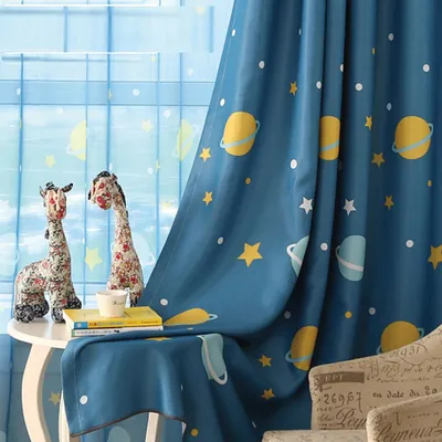 Kids Bedroom Curtain Celestial Body