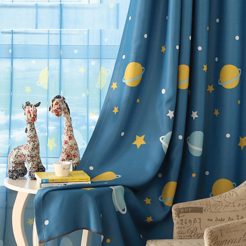 Kids Bedroom Curtain Celestial Body
