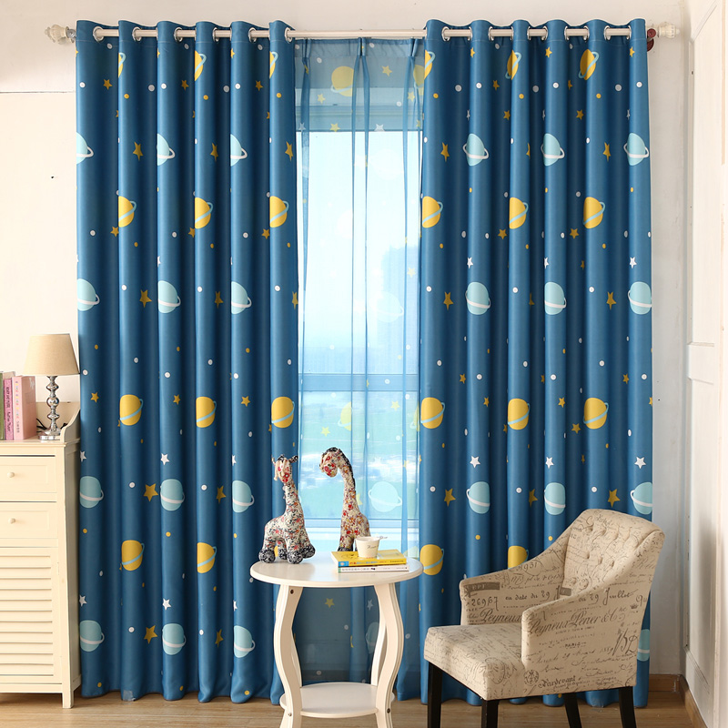 Kids Bedroom Curtain Celestial Body