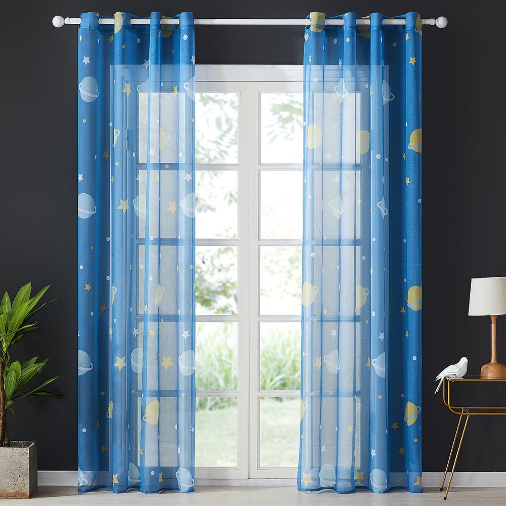 Kids Bedroom Curtain Celestial Body