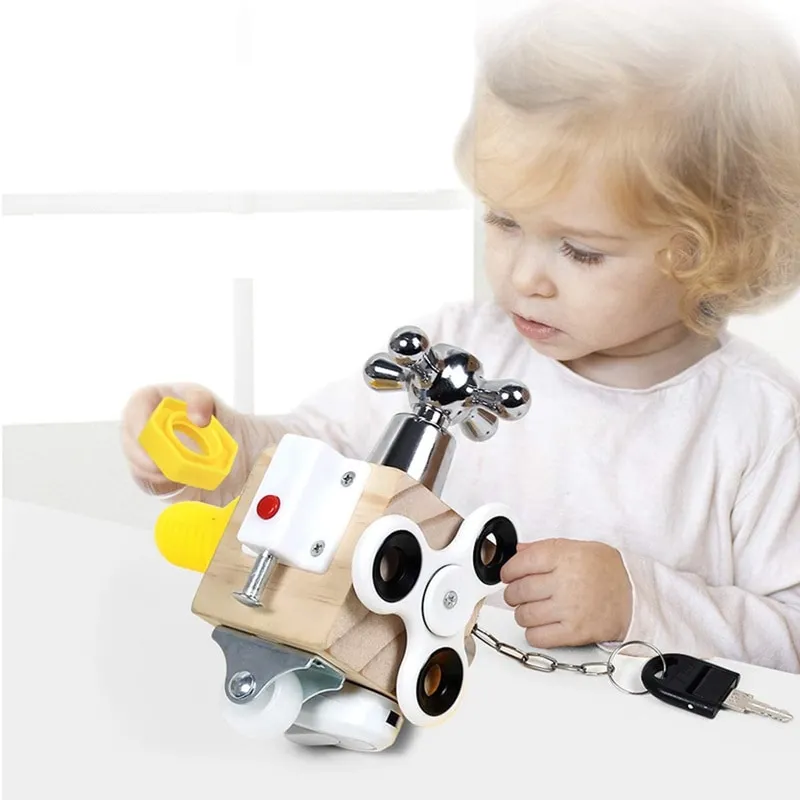 Kids Busy Cube Wooden Fidget Toy Cube Montessori Educational Baby Travel Toys Learning Basic Life Skills Sensory Busy Kids Busy Cube Wooden Fidget Toy Cube Montessori Educational Baby Travel Toys Learning Basic Life Skills Sensory Busy