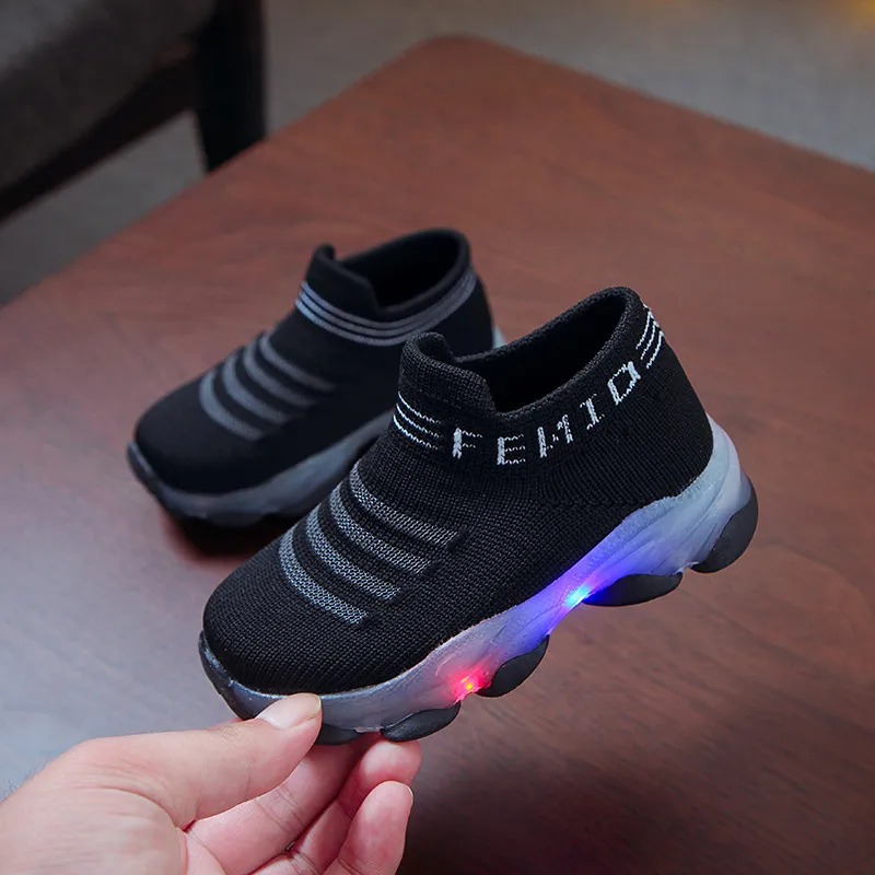 Kids Casual Sneaker Kids Shoes for Girl LED Light Shoes Sports Shoes Luminous Socks Shoes Cozy Young Children Boys