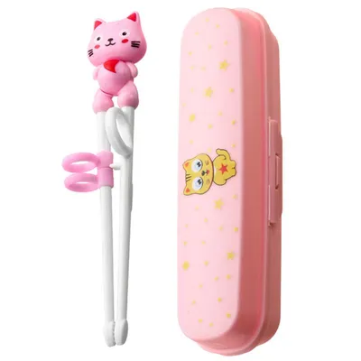Kids Cat Chopsticks with Case