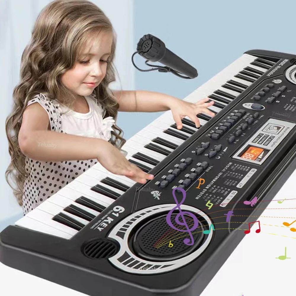 Kids Electronic Piano Keyboard 61 Keys Organ with Microphone Education Toys Musical Instrument Gift for Child Beginner Kids Electronic Piano Keyboard 61 Keys Organ with Microphone Education Toys Musical Instrument Gift for Child Beginner