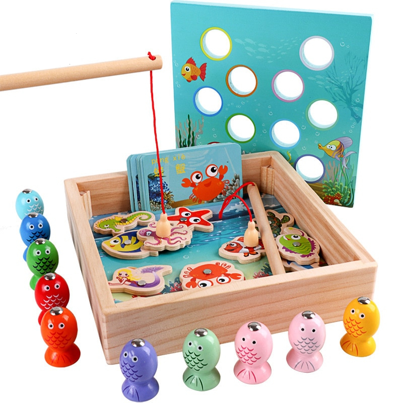 Kids Fishing Toy Wooden Educational Toy