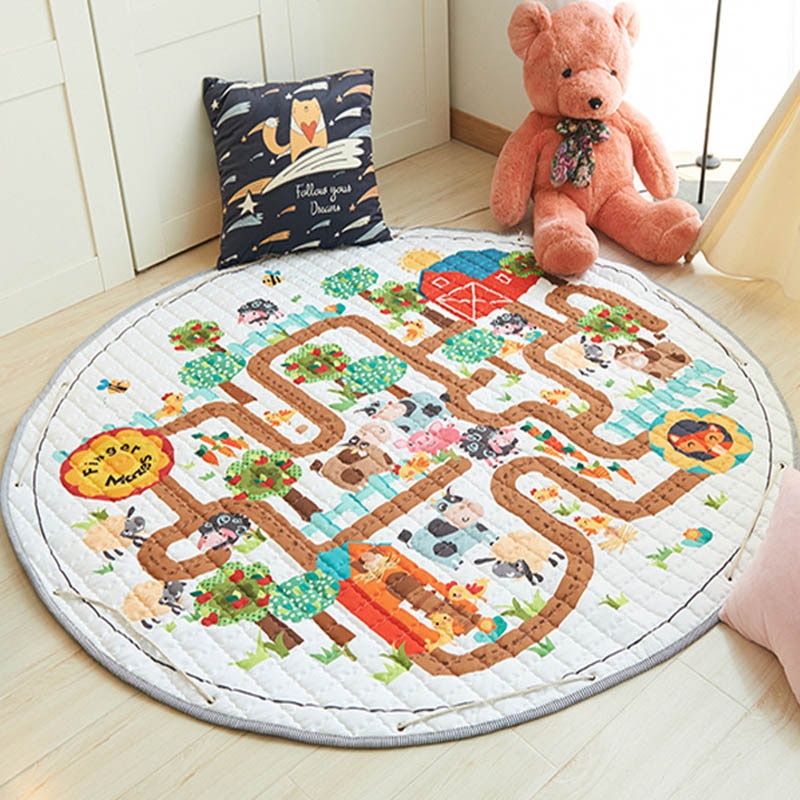Kids Floor Mat Round Storage Toy Bag Kids Floor Mat Round Storage Toy Bag