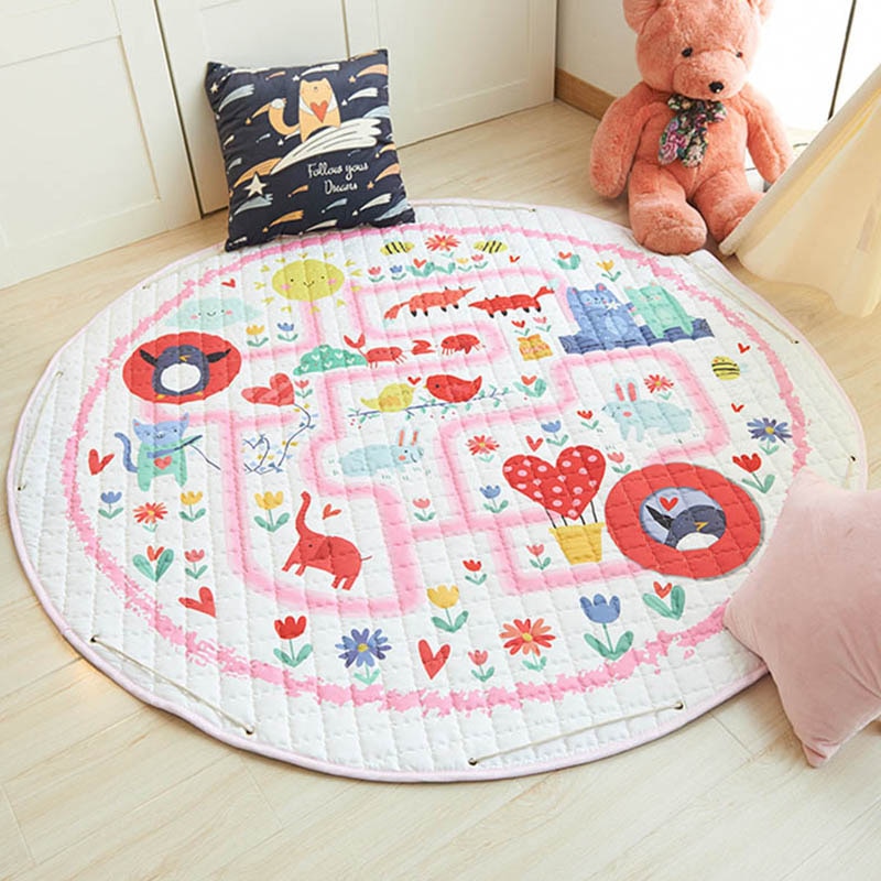 Kids Floor Mat Round Storage Toy Bag Kids Floor Mat Round Storage Toy Bag