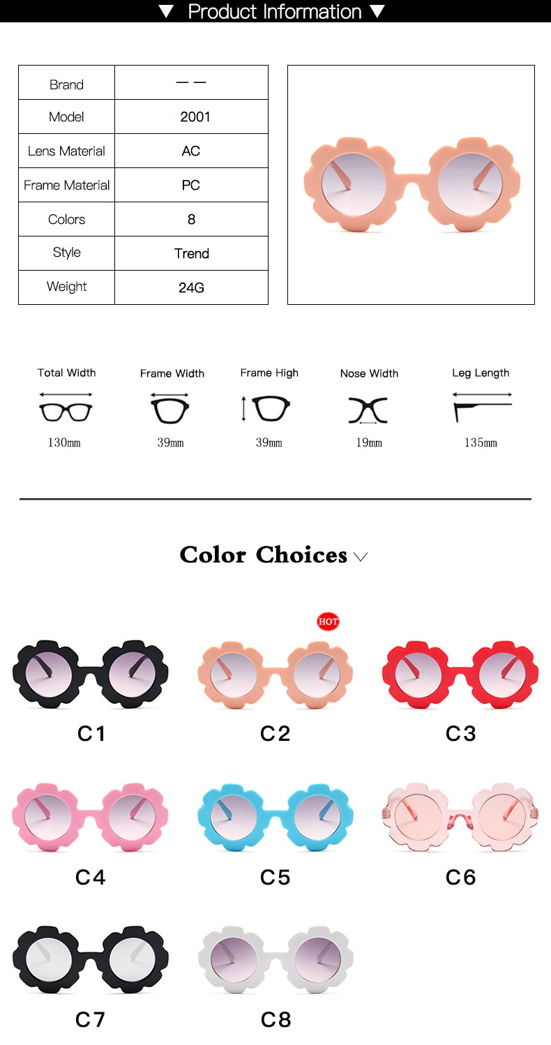 Kids Flower Sunglasses Cute Eyewear