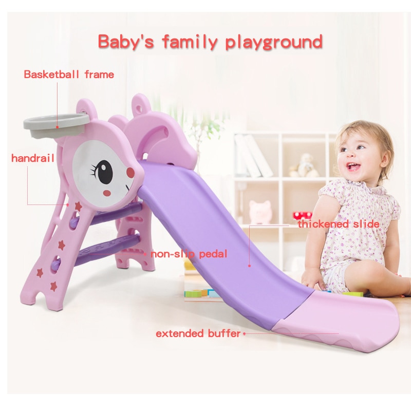 Kid's Indoor Slide with Ball Hoop Kid's Indoor Slide with Ball Hoop
