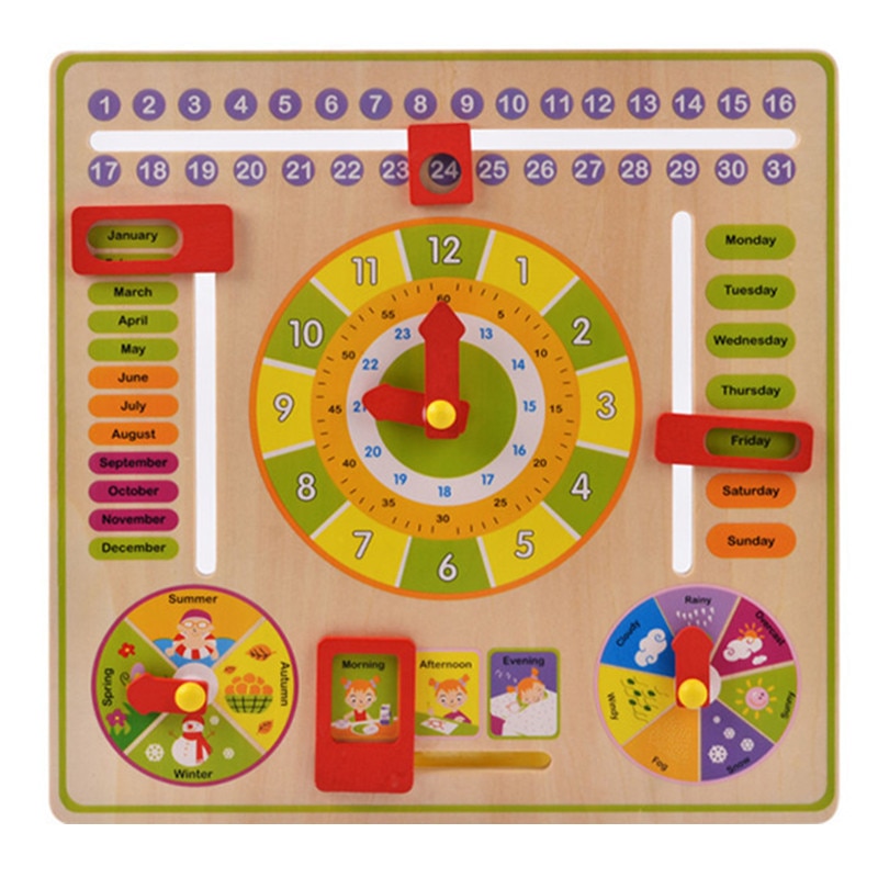Kids Learning Clock Wooden Toy Kids Learning Clock Wooden Toy