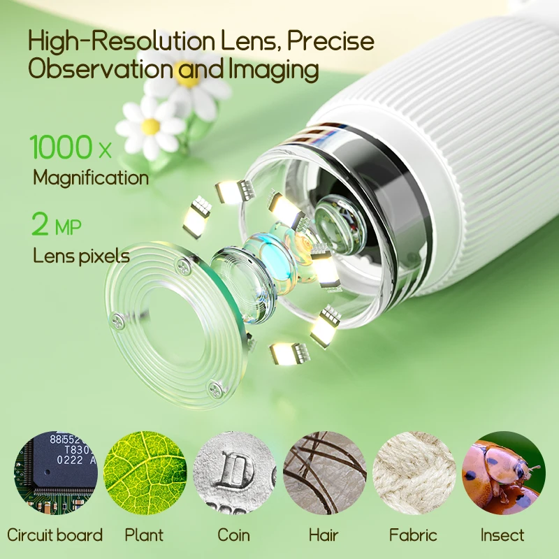 Kids Microscope 1000x Magnifier Microscope 200 Megapixels With LED Photo Video Function Educational Toys Science For Kids Microscope 1000x Magnifier Microscope 200 Megapixels With LED Photo Video Function Educational Toys Science For