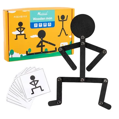 Kids Montessori Educational Wooden Stick Men Puzzle Game Kids Hand Skill Fine Motor Training Assemble Toys For Baby Kids Montessori Educational Wooden Stick Men Puzzle Game Kids Hand Skill Fine Motor Training Assemble Toys For Baby