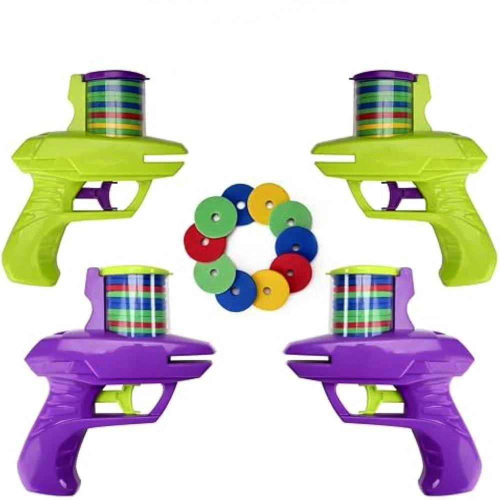 Kids Outdoor Game Foam Disc Gun Toy Flying Disc Shooting Launcher Gun Double Parent-child Interactive Children Toy Kids Outdoor Game Foam Disc Gun Toy Flying Disc Shooting Launcher Gun Double Parent-child Interactive Children Toy