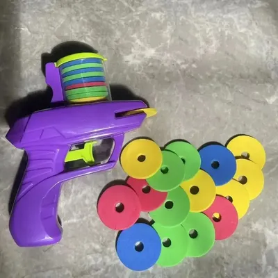 Kids Outdoor Game Foam Disc Gun Toy Flying Disc Shooting Launcher Gun Double Parent-child Interactive Children Toy Kids Outdoor Game Foam Disc Gun Toy Flying Disc Shooting Launcher Gun Double Parent-child Interactive Children Toy