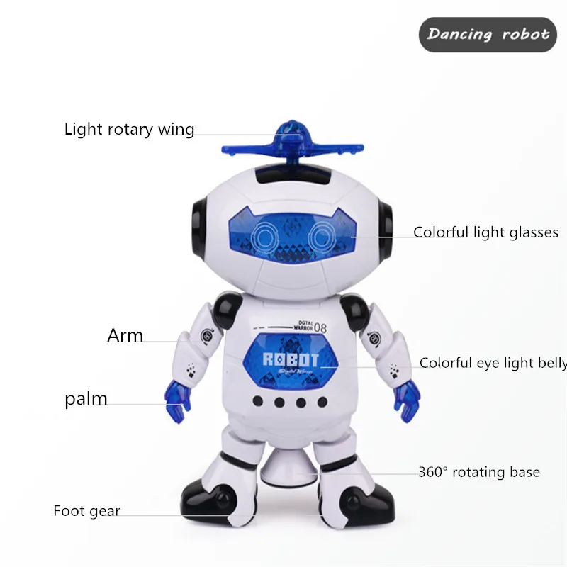 Kids Robot Rotating Dance Toys With Music LED Light Electronic Walking Toys for Boys Girls Birthday Christmas Gift Kids Robot Rotating Dance Toys With Music LED Light Electronic Walking Toys for Boys Girls Birthday Christmas Gift