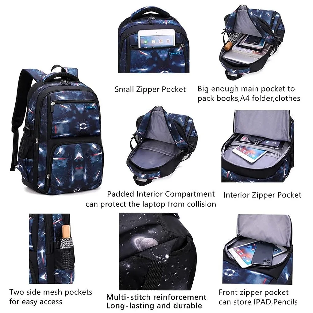 Kids School Bag With Wheels Rolling Backpack for Boy Wheeled School Bag 6 Wheels Trolley Bookbag Carry on Luggage with