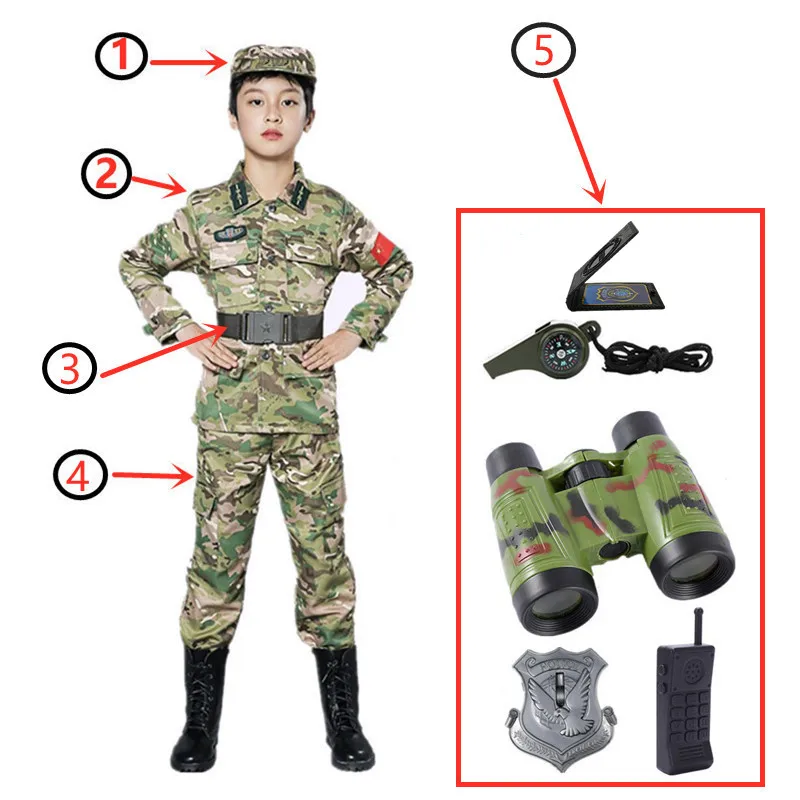 Kids Soldier Costume for Kid Party Army Costume camouflage Costumes for Boys Jungle Field Sniper Set with Pistol Kids Soldier Costume for Kid Party Army Costume camouflage Costumes for Boys Jungle Field Sniper Set with Pistol