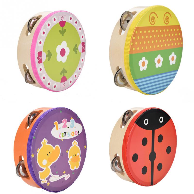 Kids Tambourine Wooden Instrument