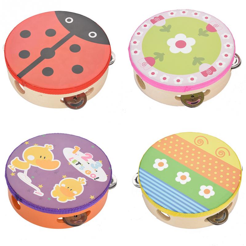 Kids Tambourine Wooden Instrument
