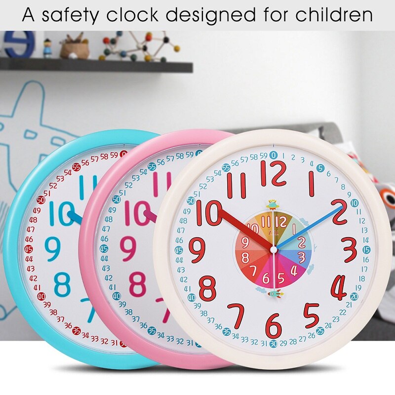 Kids Wall Clock Non-Ticking Clock