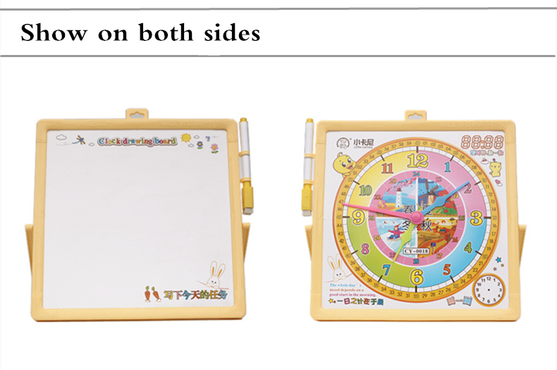Kid's Whiteboard with Learning Clock