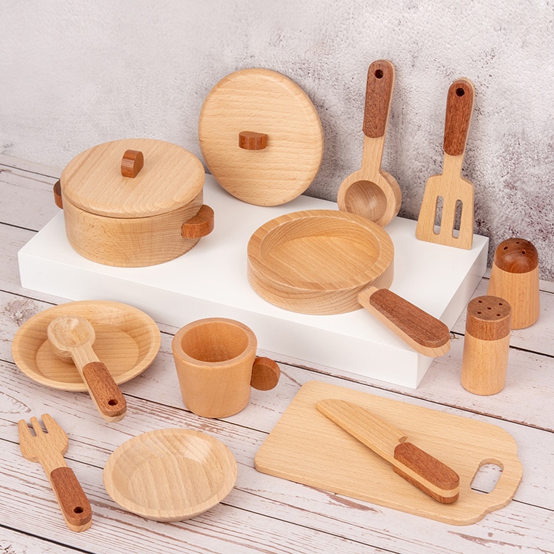 Kids Wooden Cooking Toys Set