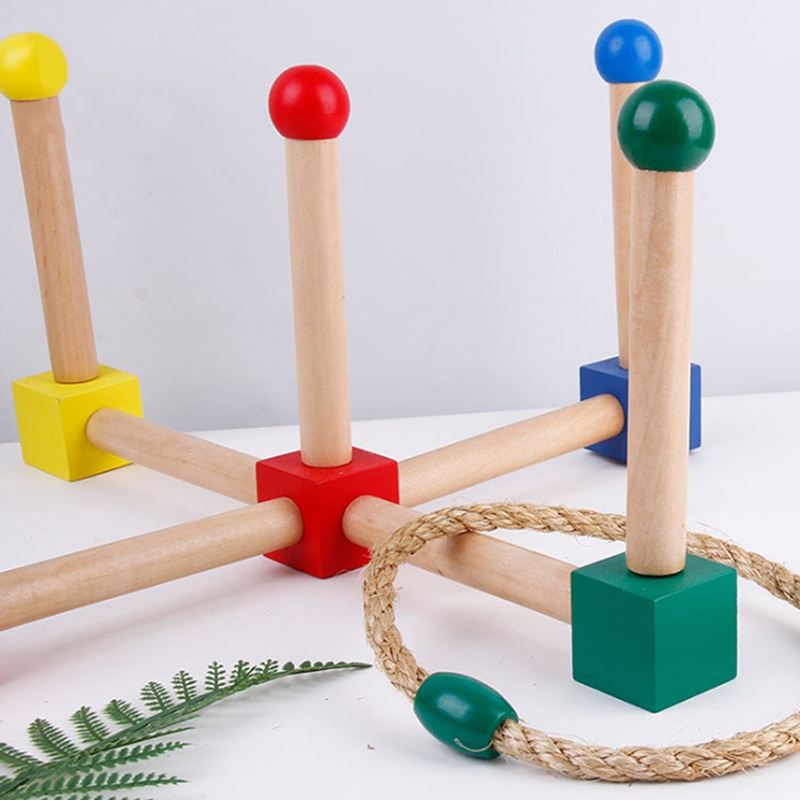 Kids Wooden Ring Toss Game Set Kids Wooden Ring Toss Game Set