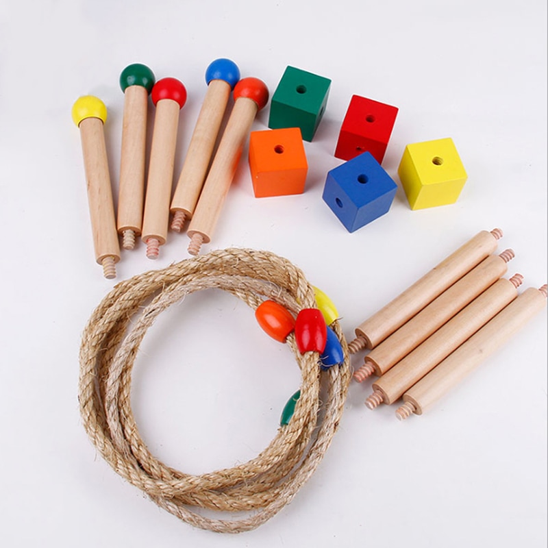 Kids Wooden Ring Toss Game Set Kids Wooden Ring Toss Game Set