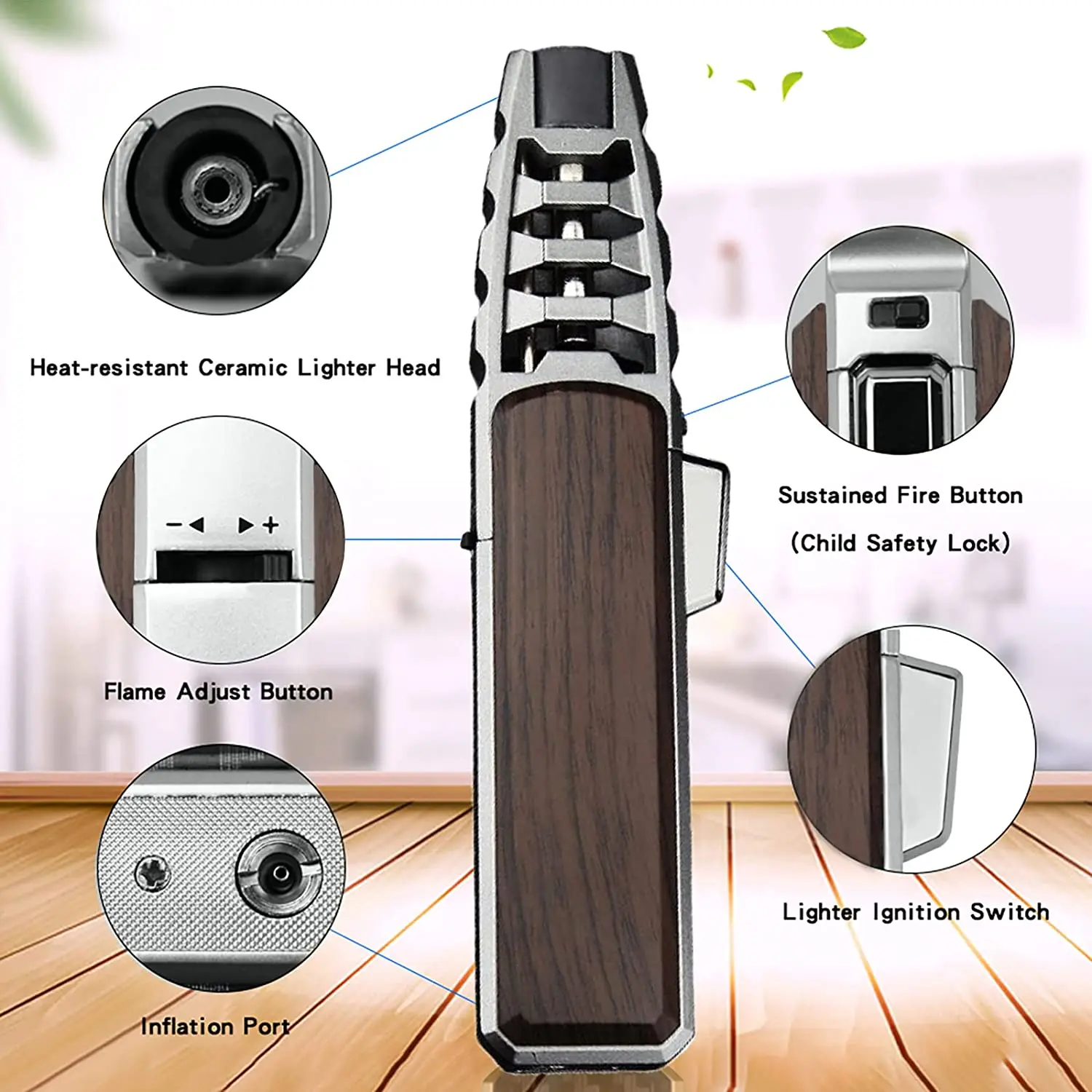 Kitchen BBQ Cigar Big Jet Flame Fire Torch Outdoor Powerful Flame Camping Gun Lighter Mans Tools Without Butane Gas Kitchen BBQ Cigar Big Jet Flame Fire Torch Outdoor Powerful Flame Camping Gun Lighter Mans Tools Without Butane Gas