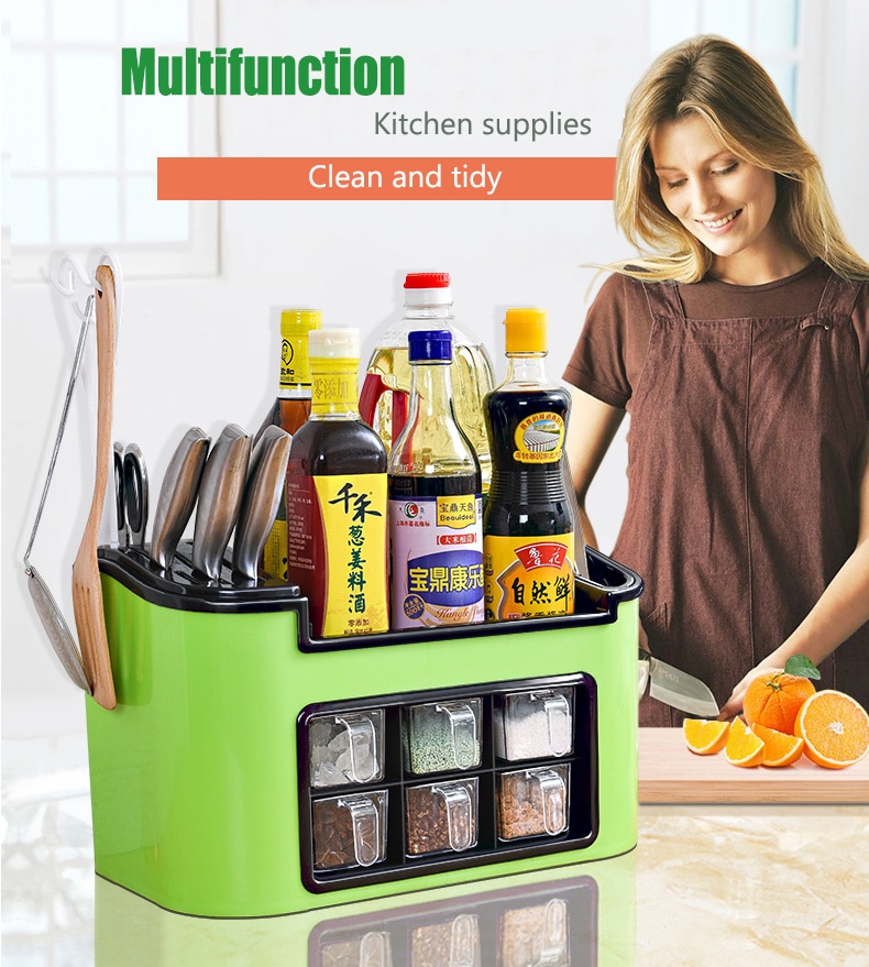 Kitchen Cabinet Organizer Utensil Spice Storage