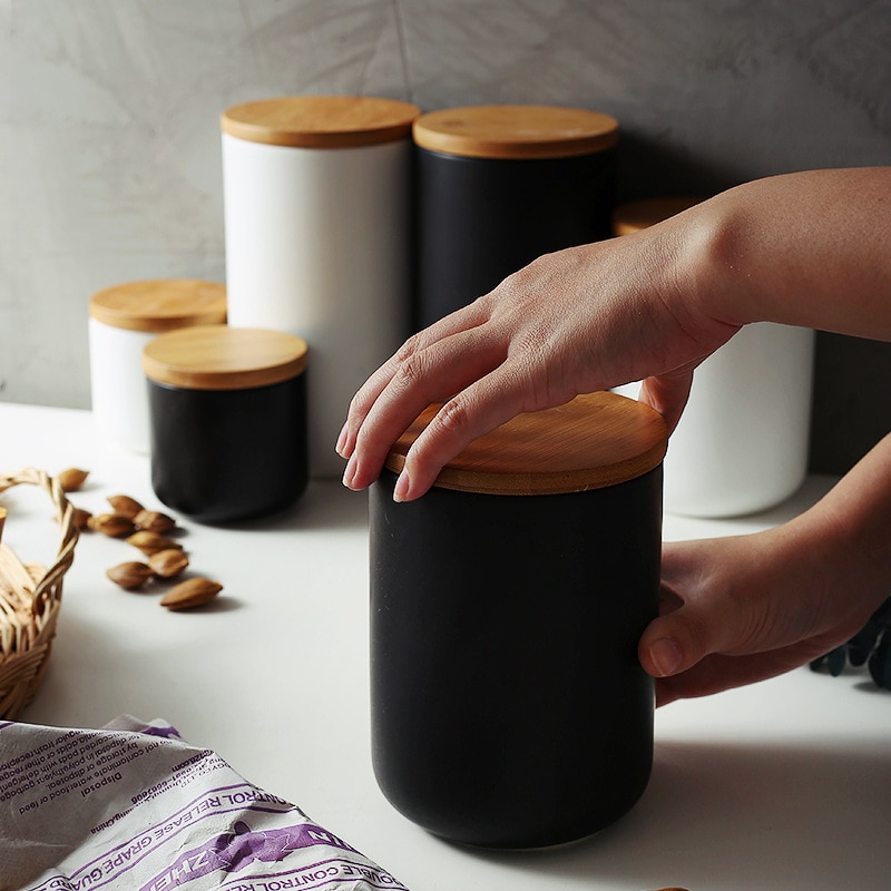 Kitchen Canisters Ceramic Jar with Lid
