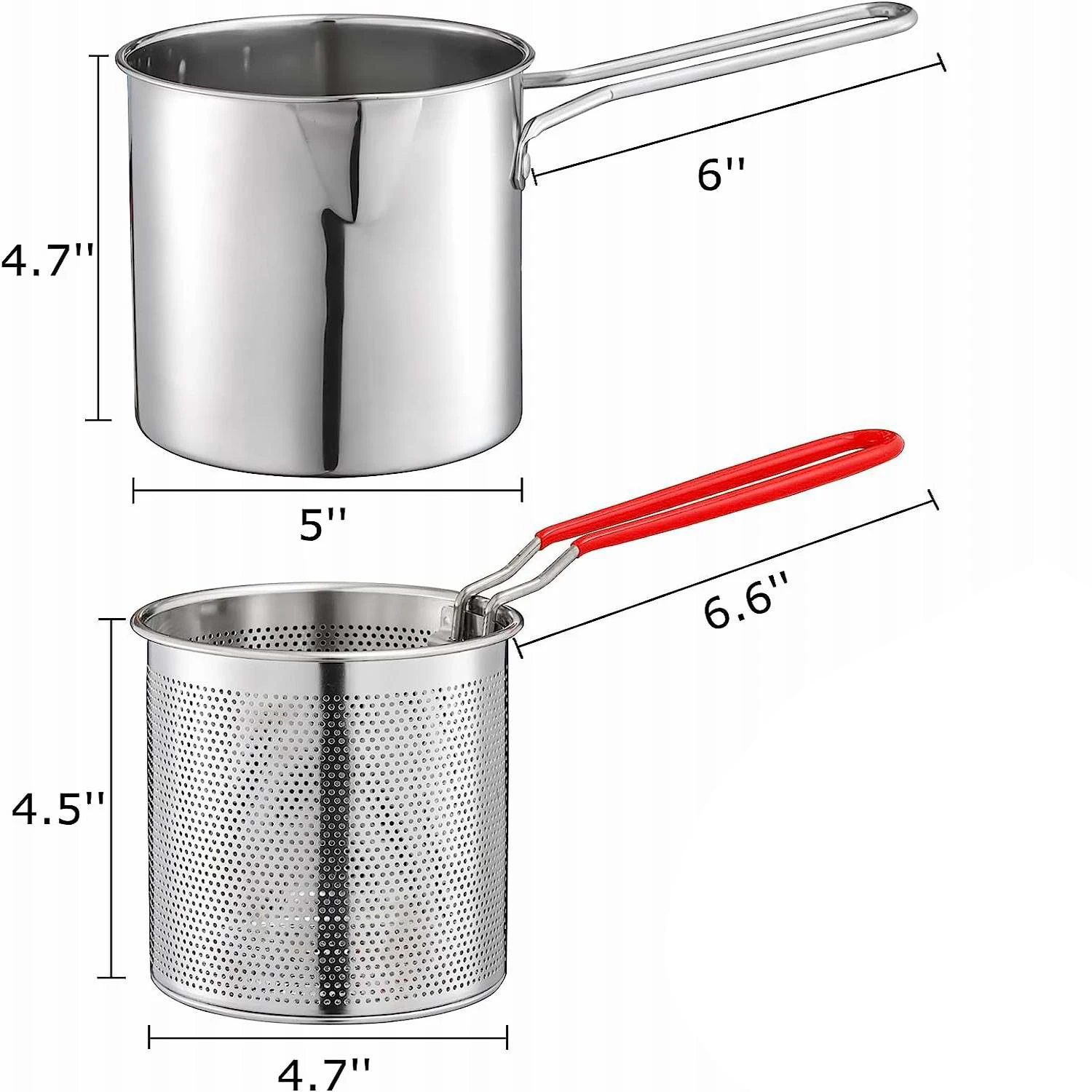 Kitchen Deep Frying Pot 304 Stainless Steel Kitchen Fryer With Strainer Tempura Fryer Pan Chicken Fried Chicken Cooking