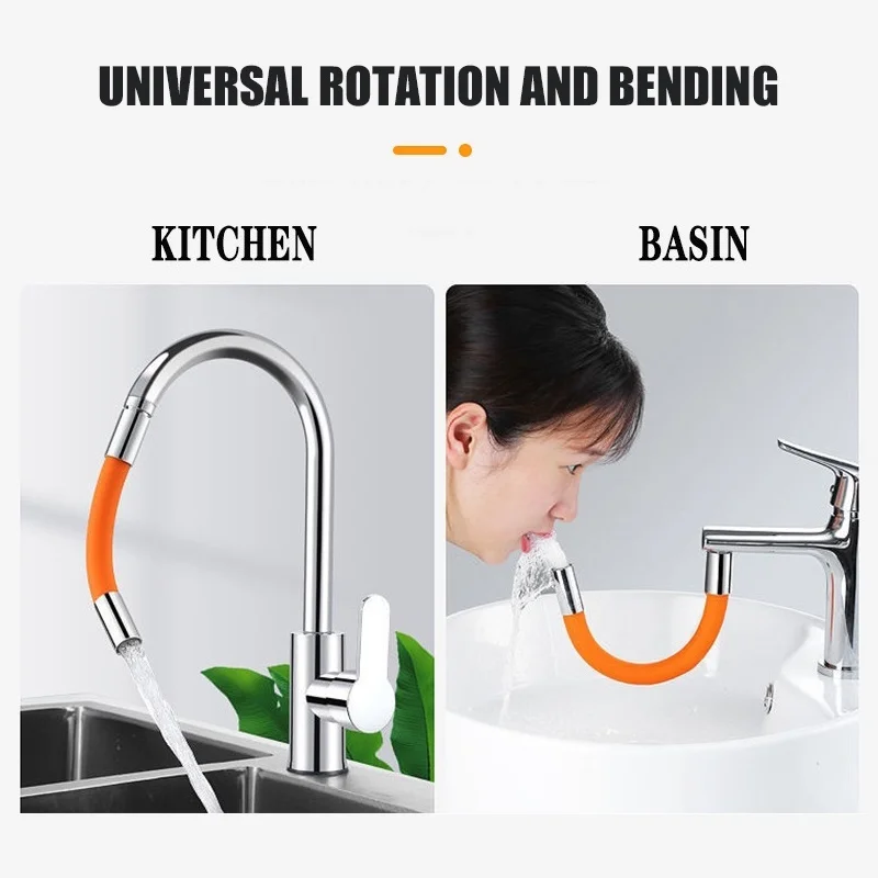 Kitchen Faucet Extension Hose Bathroom 360° Rotation Bending Faucet Extender Wash Basin Water Saving Tap Filter Kitchen Faucet Extension Hose Bathroom 360° Rotation Bending Faucet Extender Wash Basin Water Saving Tap Filter