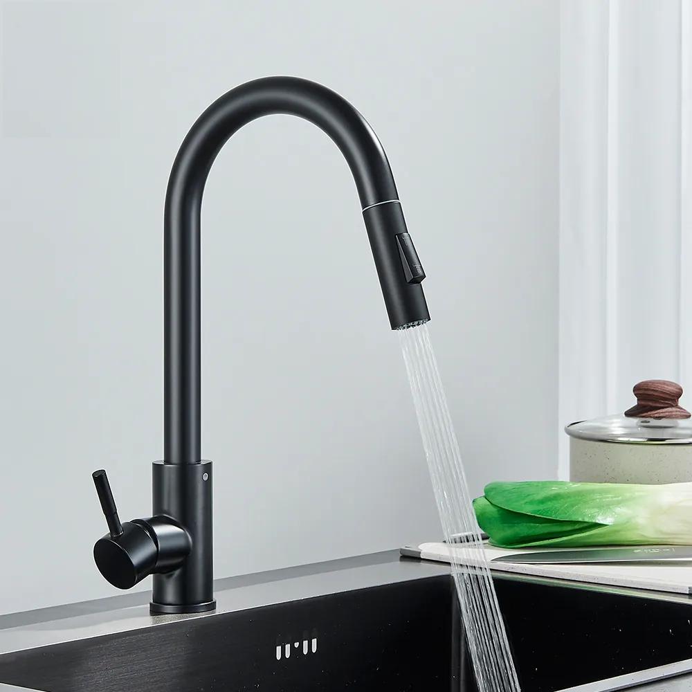Kitchen Faucet Two Function Single Handle Pull Out Mixer Hot and Cold Water Taps Deck Mounted Kitchen Faucet Two Function Single Handle Pull Out Mixer Hot and Cold Water Taps Deck Mounted