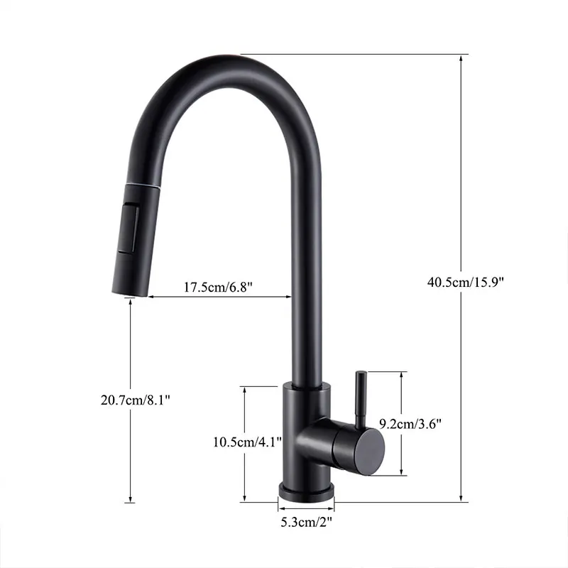 Kitchen Faucet Two Function Single Handle Pull Out Mixer Hot and Cold Water Taps Deck Mounted Kitchen Faucet Two Function Single Handle Pull Out Mixer Hot and Cold Water Taps Deck Mounted