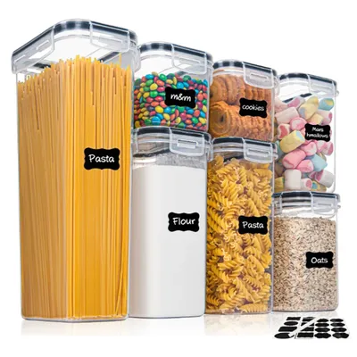 Kitchen Food Storage 7pcs-set Container BPA FREE Cereal Candy Storage Boxes Jar with 10stickers and Pen Kitchen Food Storage 7pcs-set Container BPA FREE Cereal Candy Storage Boxes Jar with 10stickers and Pen