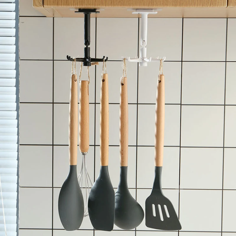 Kitchen Hook Multi-Purpose Hooks 360° Rotated Rotatable Rack For Organizer And Storage Spoon Hanger For Kitchen Gadgets Kitchen Hook Multi-Purpose Hooks 360° Rotated Rotatable Rack For Organizer And Storage Spoon Hanger For Kitchen Gadgets