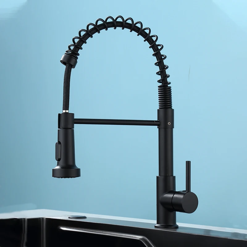 Kitchen Pull Down Spring Sink Faucet 360 Rotation Hot Cold Mixer Tap Kitchen Pull Down Spring Sink Faucet 360 Rotation Hot Cold Mixer Tap