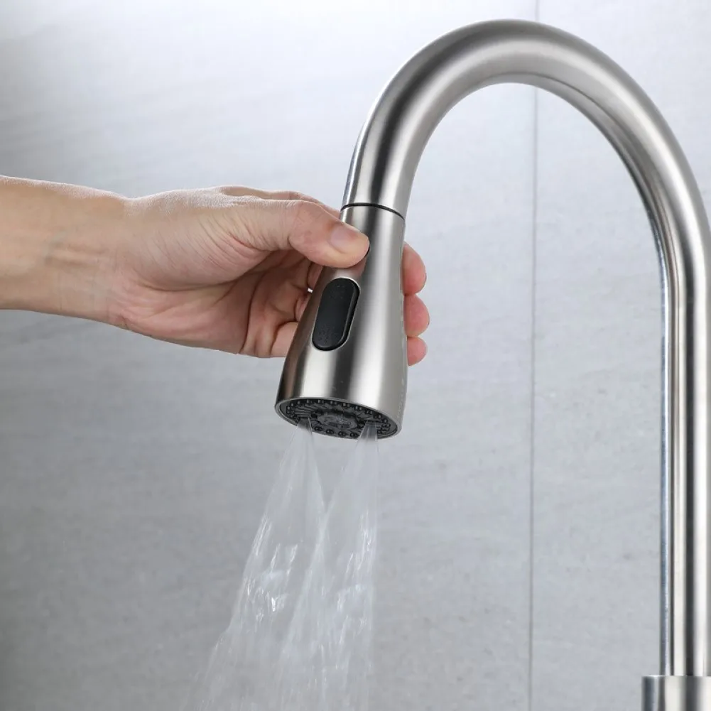 Kitchen Pull Out Faucet Sprayer Nozzle 3 Modes ABS Water Saving Bathroom Basin Sink Shower Spray Head For 1/2″