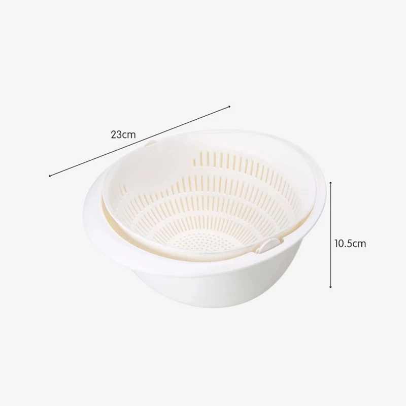 Kitchen Rotatable Double Drain Basket Fruits Vegetables Washing Storage Basket Strainers Bowl Cleaning Filter Colander Kitchen Rotatable Double Drain Basket Fruits Vegetables Washing Storage Basket Strainers Bowl Cleaning Filter Colander