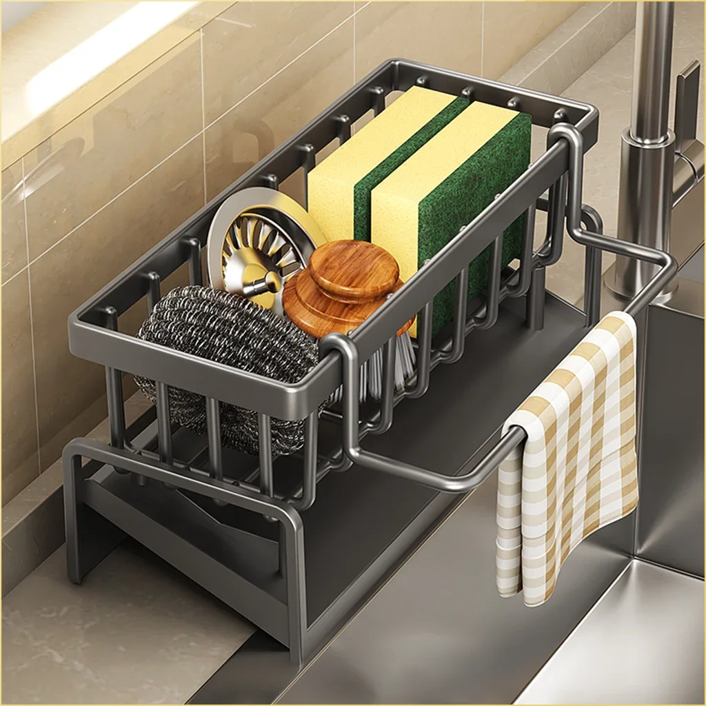 Kitchen Shelf Rag Storage Drainage Shelf No-Punch Storage Rack Home Spice Rack Sink Tap Sink Drainage Rack Kitchen Kitchen Shelf Rag Storage Drainage Shelf No-Punch Storage Rack Home Spice Rack Sink Tap Sink Drainage Rack Kitchen