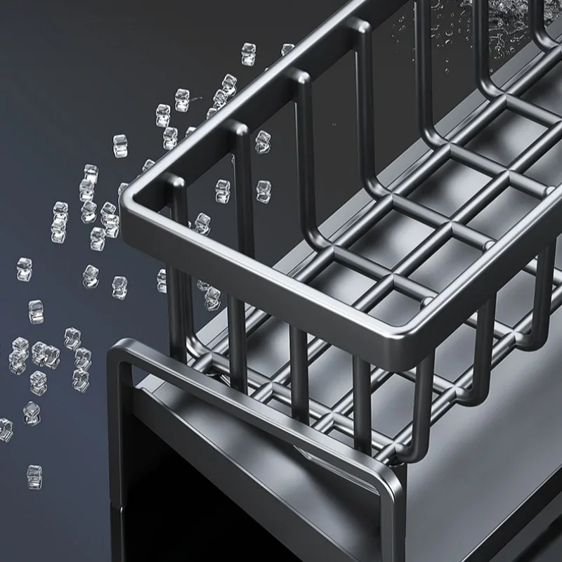 Kitchen Shelf Rag Storage Drainage Shelf No-Punch Storage Rack Home Spice Rack Sink Tap Sink Drainage Rack Kitchen