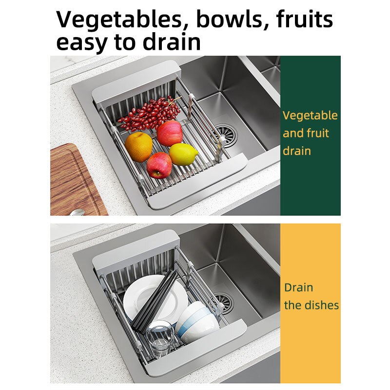 Kitchen Sink Drain Rack Dish Drain Rack Kitchen Basket Folding Drain Rack Stainless Steel Kitchen Sink Kitchen Washing Kitchen Sink Drain Rack Dish Drain Rack Kitchen Basket Folding Drain Rack Stainless Steel Kitchen Sink Kitchen Washing