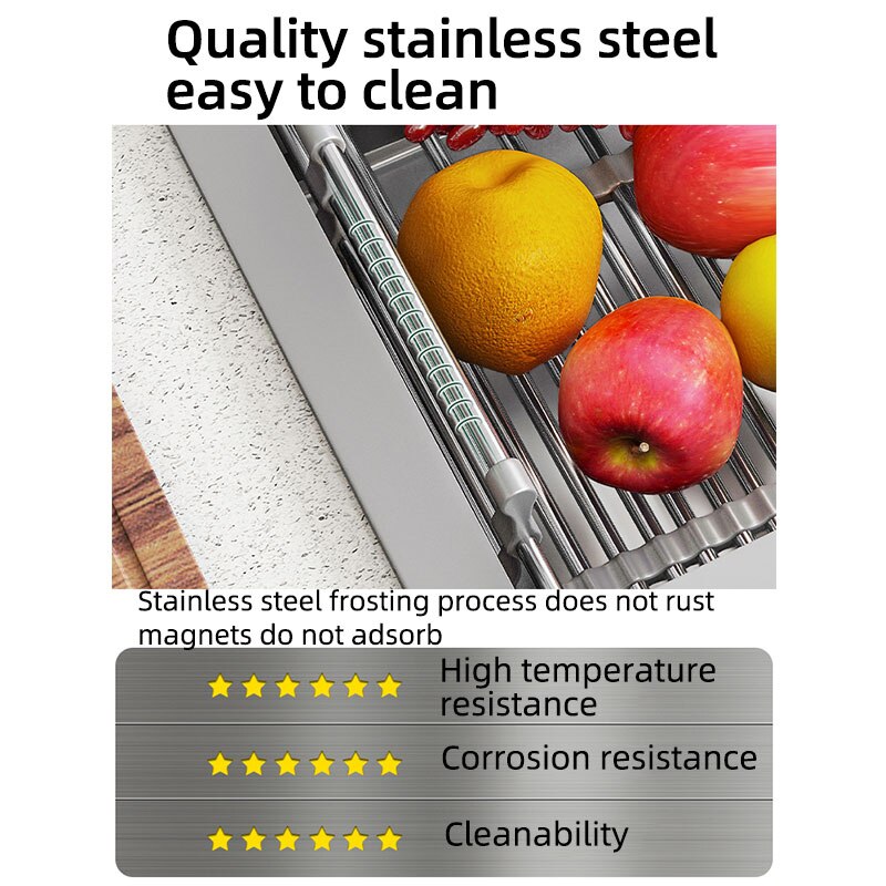 Kitchen Sink Drain Rack Dish Drain Rack Kitchen Basket Folding Drain Rack Stainless Steel Kitchen Sink Kitchen Washing Kitchen Sink Drain Rack Dish Drain Rack Kitchen Basket Folding Drain Rack Stainless Steel Kitchen Sink Kitchen Washing