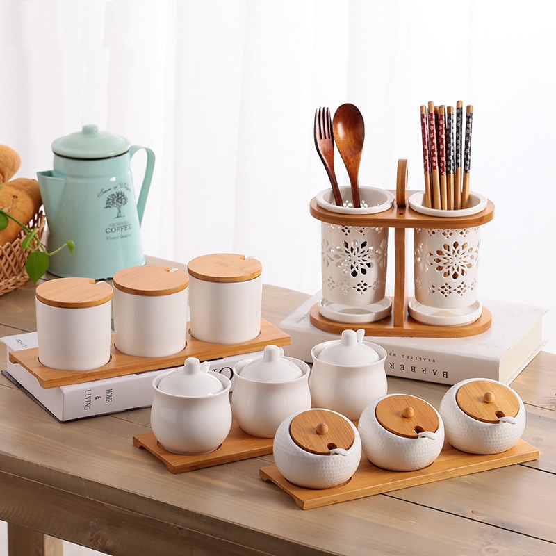 Kitchen Storage Jars Ceramic Jar Set (3pcs) Kitchen Storage Jars Ceramic Jar Set (3pcs)