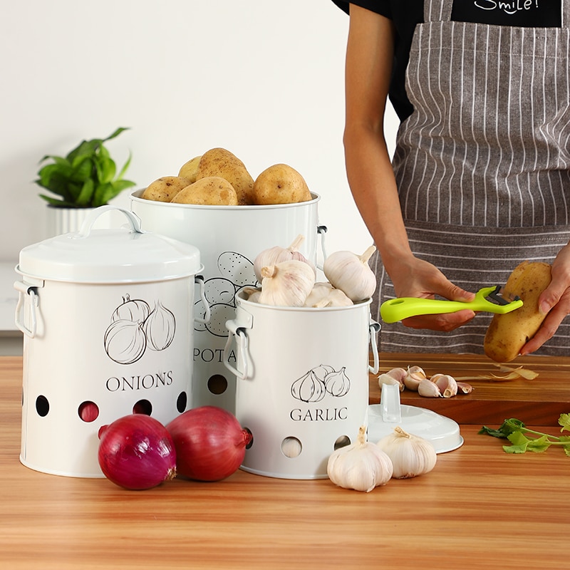 Kitchen Storage Tins with Bottom Holes (3pcs)